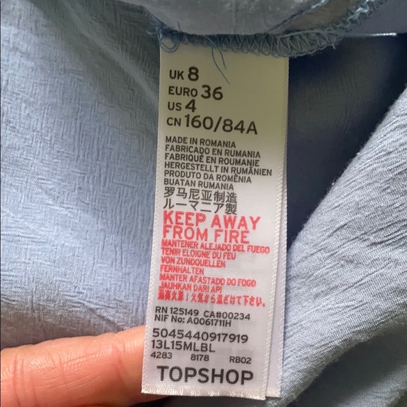 Top shop baby blue button up t shirt blouse - Picture 3 of 3